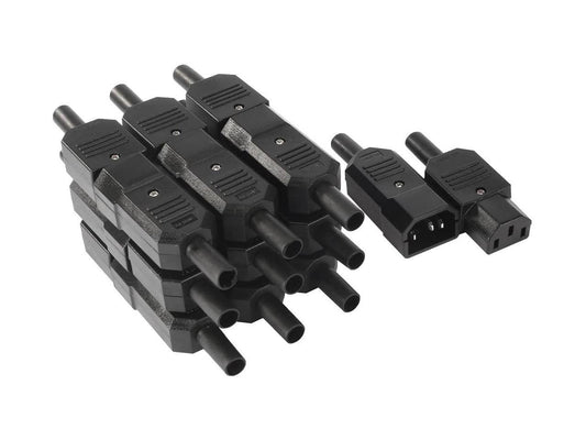 10Pair AC250V 10A 3 Pins Terminals Panel Mount IEC C14 Male C13 Female Inline Adapter Plug Power Socket Connectors