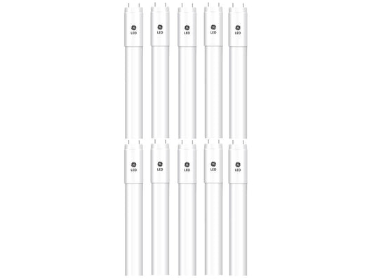 (case of 10) GE Lighting LED Tube T8 Type A Plug and Play, 48 inch, 2300 lumen, 15 watt, 5000K Closet and Laundry, Cool White, Easy Replacement for 4ft T8 Fluorescent Lamp