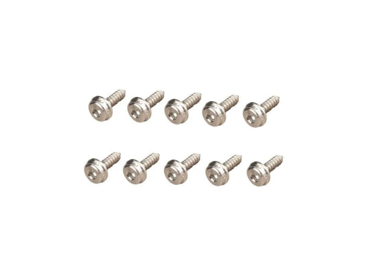 10 Pieces Motorcycle Round Head M5*15 Tapping Screws(silver 10 pieces)