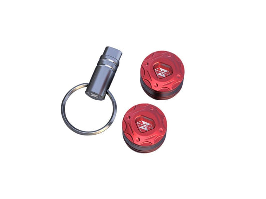 1 Pair red with Tool Motorcycle Anti-thief Screw Caps ( M6 Universal )