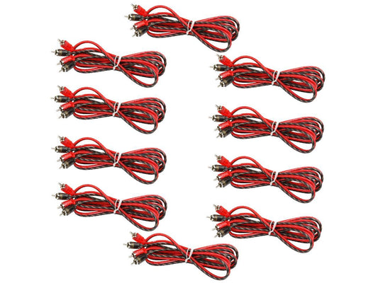 10 Pack DS18 6 ft 2 Channel Shielded Twisted Interconnect RCA Audio RCA6FT Lot