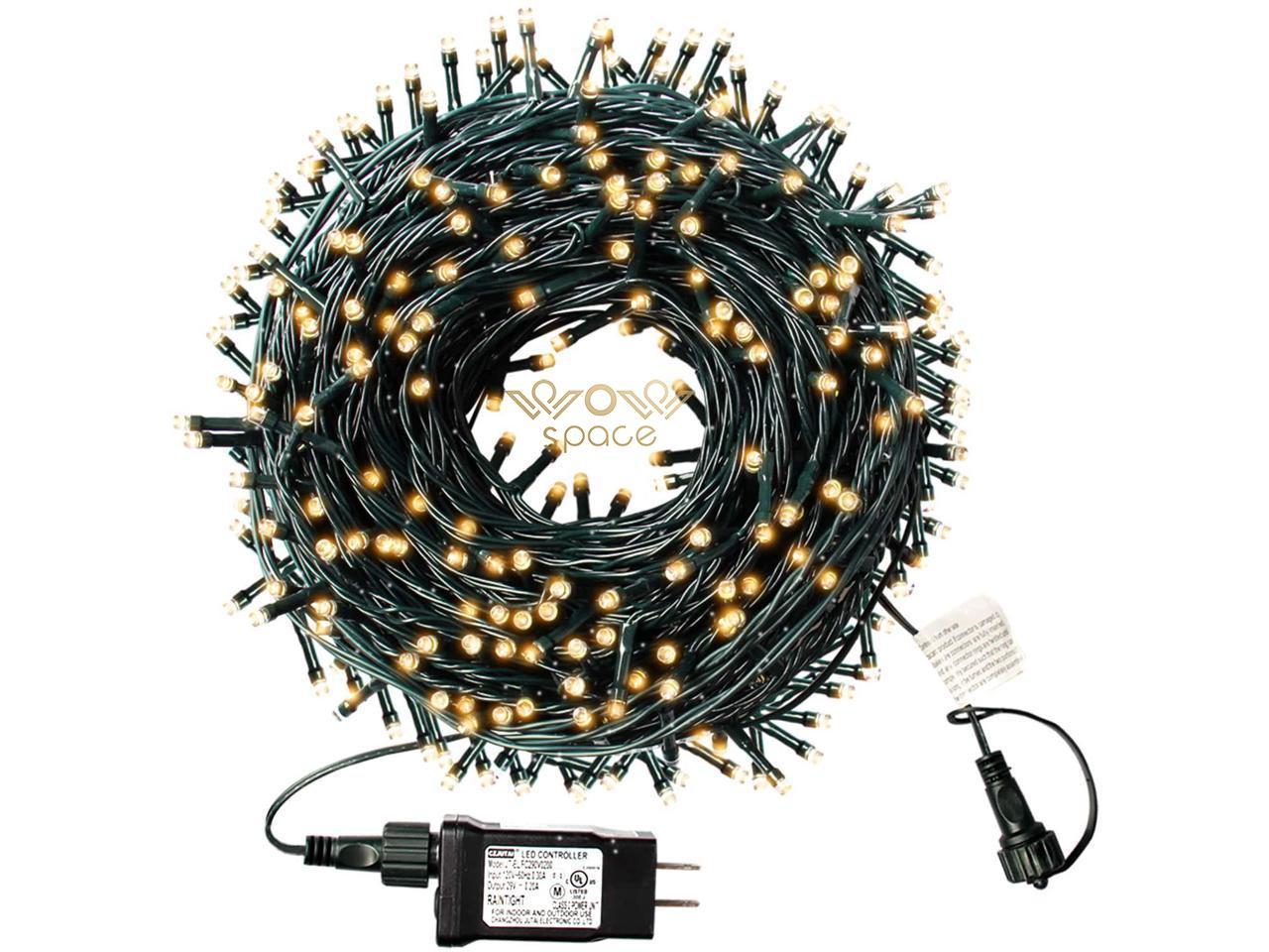 (2 Packs)105ft 300 LED Christmas String Lights, End-to-End Plug 8 Modes Christmas Lights - UL Certified - Outdoor Indoor Fairy Lights Christmas Tree, Patio, Garden, Party, Wedding, Holiday Warm White