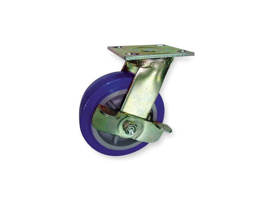 ZORO SELECT 1NUX8 Swivel Plate Caster,Poly,8 in.,900 lb.,Blu