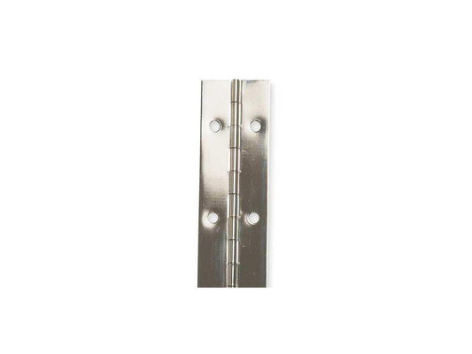 ZORO SELECT 1CCD4 5/8 in W x 48 in H Bright Nickel Continuous Hinge